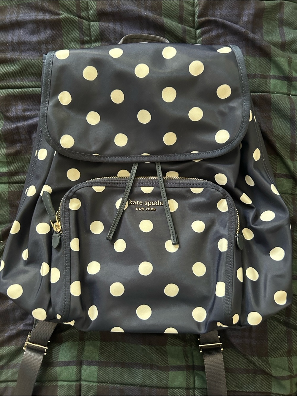 NWT Kate Spade Navy Polka Dot Backpack
